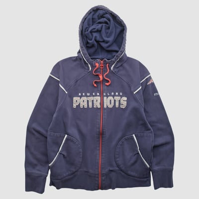 New England Patriots Reebok 2000s Hooded Full Zip Jacket - Navy - XS by Fanatics Real Vintage