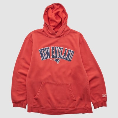 New England Patriots Reebok 2000s Hooded Pullover Sweatshirt - Red - XS by Fanatics Real Vintage