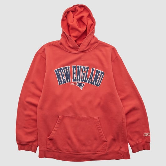 New England Patriots Reebok 2000s Hooded Pullover Sweatshirt - Red - XS by Fanatics Real Vintage