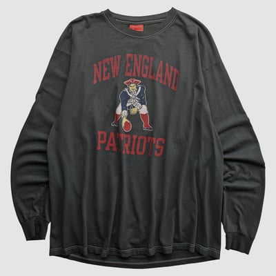 New England Patriots Reebok 2000s Long Sleeve T-shirt - Charcoal - 2XL by Fanatics Real Vintage