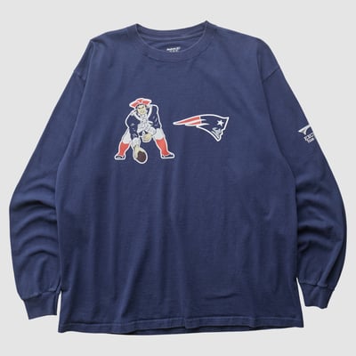 New England Patriots Reebok 2000s Long Sleeve T-shirt - Navy - L by Fanatics Real Vintage
