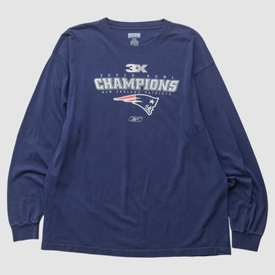 New England Patriots Reebok 2000s Long Sleeve T-shirt - Navy - XL by Fanatics Real Vintage