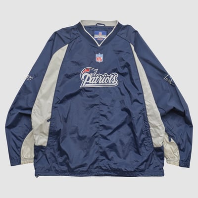 New England Patriots Reebok 2000s Pullover Jacket - Navy - 2XL by Fanatics Real Vintage