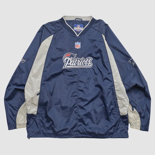 New England Patriots Reebok 2000s Pullover Jacket - Navy - 2XL by Fanatics Real Vintage