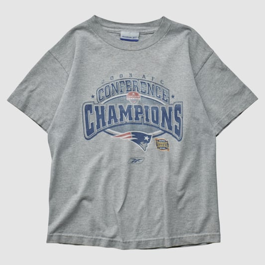 New England Patriots Reebok 2003 T-shirt - Heather Gray - XS by Fanatics Real Vintage