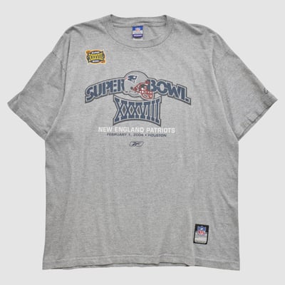 New England Patriots Reebok 2004 T-shirt - Heather Gray - 2XL by Fanatics Real Vintage