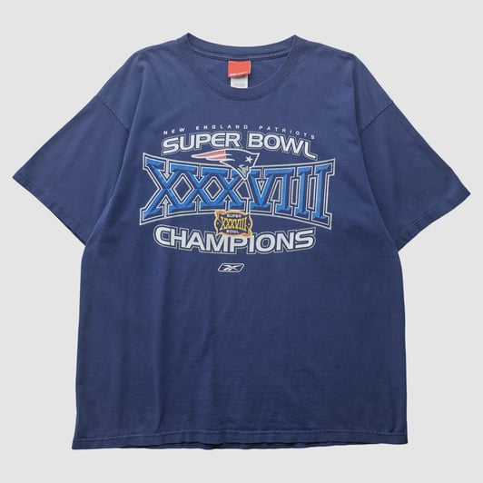 New England Patriots Reebok 2004 T-shirt - Navy - 2XL by Fanatics Real Vintage