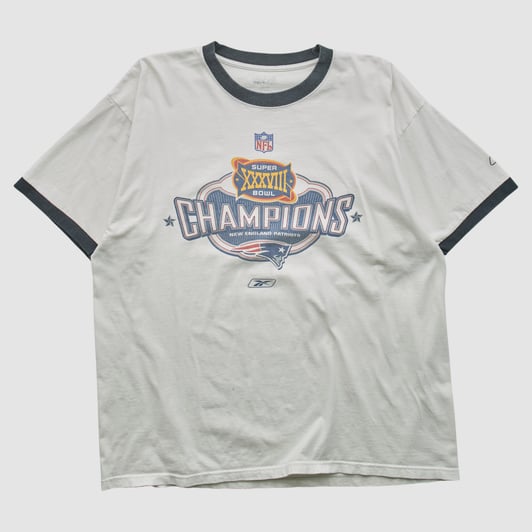 New England Patriots Reebok 2004 T-shirt - White - XL by Fanatics Real Vintage