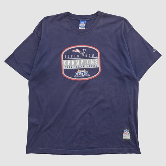 New England Patriots Reebok 2005 T-shirt - Navy - XL by Fanatics Real Vintage