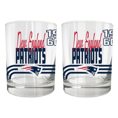 New England Patriots Two-Piece 12oz. Heritage Rocks Glass Set