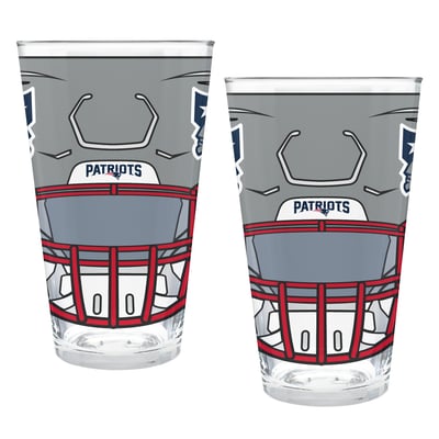 New England Patriots Two-Piece 16oz. Helmet Pint Glass Set