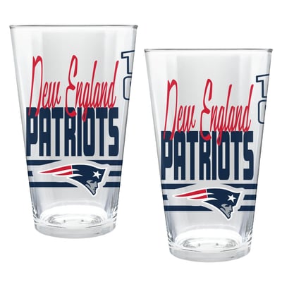 New England Patriots Two-Piece 16oz. Heritage Pint Glass Set