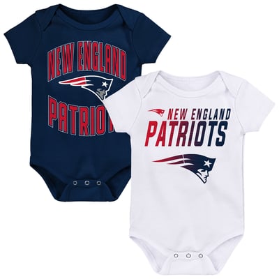 New England Patriots Outerstuff Newborn & Infant Snuggle Blitz 2-Pack Bodysuit Set - Navy/White
