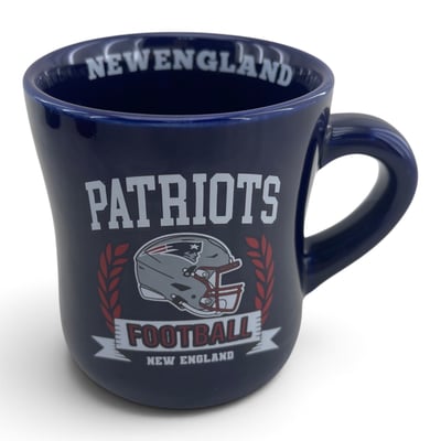 New England Patriots Pegasus 11oz. Helmet Crest Wordmark Ceramic Mug