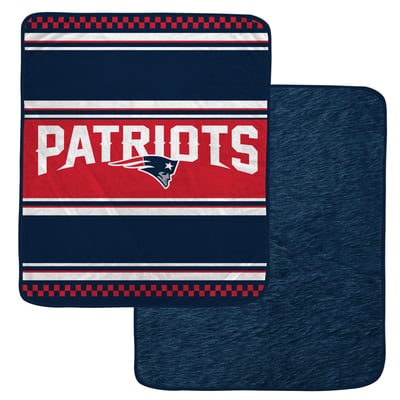New England Patriots Pegasus 60" x 70" Checkered Dash Faux Fur Blanket