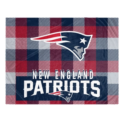 New England Patriots Pegasus Fan-mily Bold Plaid Oversized 60" x 90" Ultra Cozy Blanket