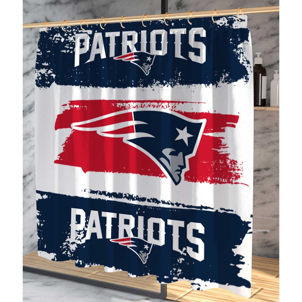 Pegasus New England Patriots Shower Curtain & Bath Mat Set