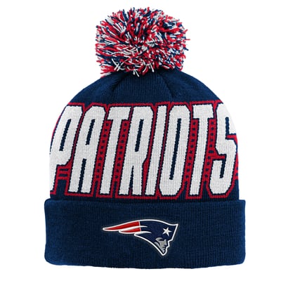 New England Patriots Outerstuff Preschool Cuffed Knit Hat with Pom - Navy