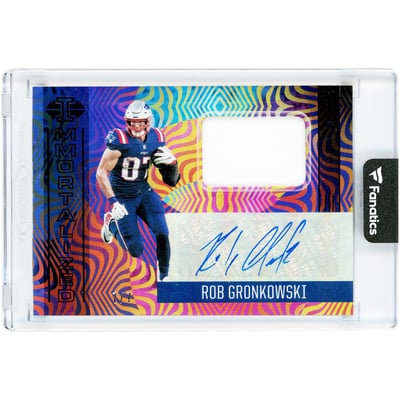 Rob Gronkowski New England Patriots Autographed 2021 Panini Illusions Black Immortalized Jersey Relic #IJ-RG #7/7 Card