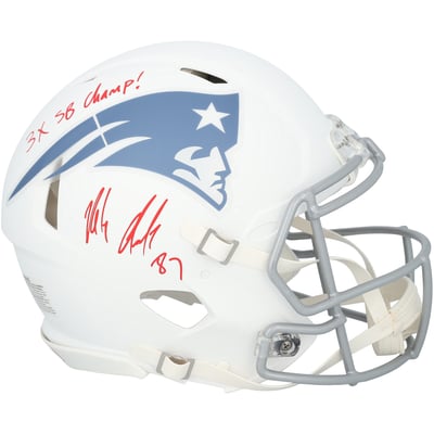 Rob Gronkowski New England Patriots Autographed Fanatics Authentic Riddell Rivalry Speed Authentic Helmet with "3x SB Champ!" Inscription