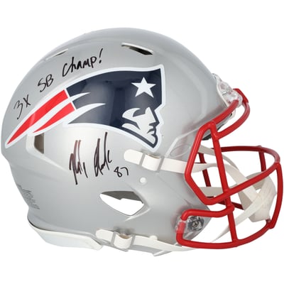 Rob Gronkowski New England Patriots Autographed Fanatics Authentic Riddell Speed Authentic Helmet with "3x SB Champ!" Inscription