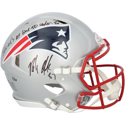 Rob Gronkowski New England Patriots Autographed Fanatics Authentic Riddell Speed Authentic Helmet with "Patriot's all time TD leader - 80" Inscription - Limited Edition of 10