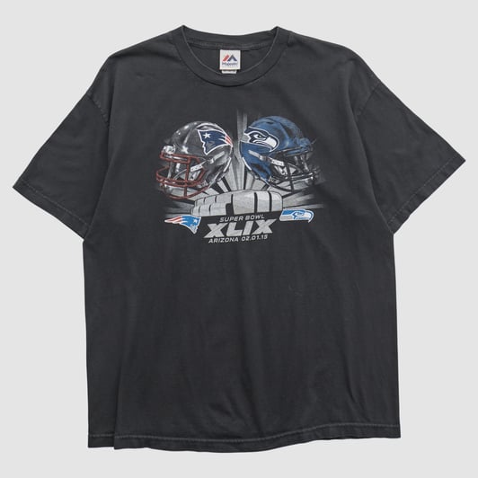 Super Bowl XLIX Majestic 2015 T-shirt - Black - XL by Fanatics Real Vintage