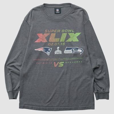 Super Bowl XLIX NFL 2015 Long Sleeve T-shirt - Dark Heather Gray - S by Fanatics Real Vintage