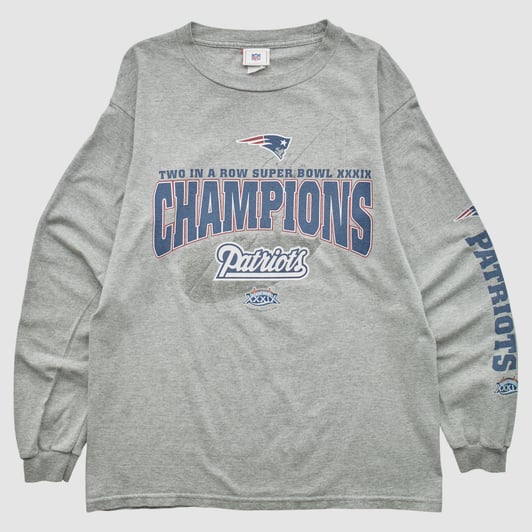 Super Bowl XXXIX NFL 2005 Long Sleeve T-shirt - Heather Gray - S by Fanatics Real Vintage