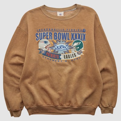 Super Bowl XXXIX NFL 2005 Pullover Sweatshirt - Clay - S by Fanatics Real Vintage