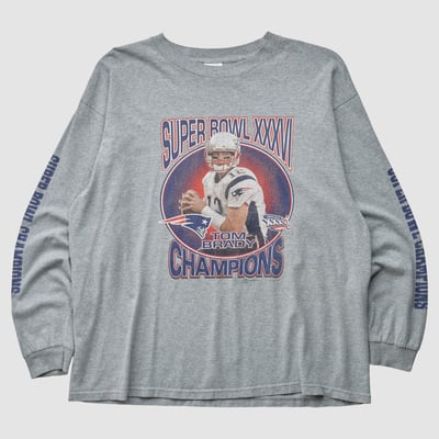 Super Bowl XXXVI Delta 2002 Long Sleeve T-shirt - Heather Gray - XL by Fanatics Real Vintage