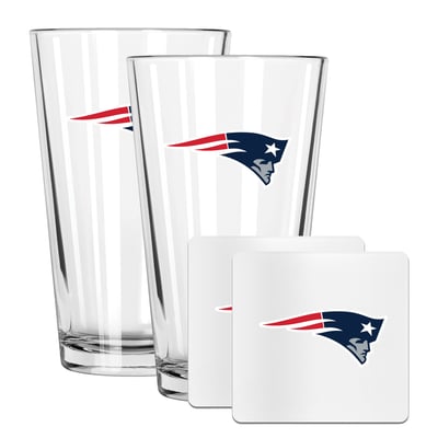 New England Patriots The Memory Company 16oz. Pint Glass and Coaster Set