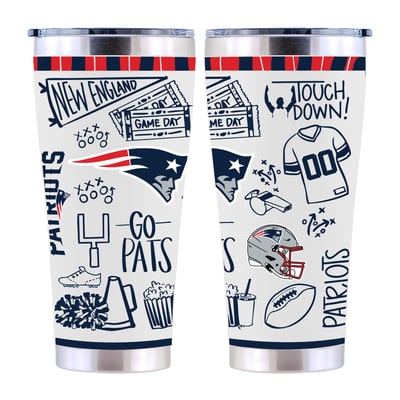 New England Patriots The Memory Company 30oz. Sketchpad Stainless Steel Tumbler