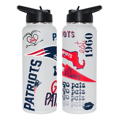 New England Patriots The Memory Company 34oz. Loco Stainless Steel Quencher Bottle