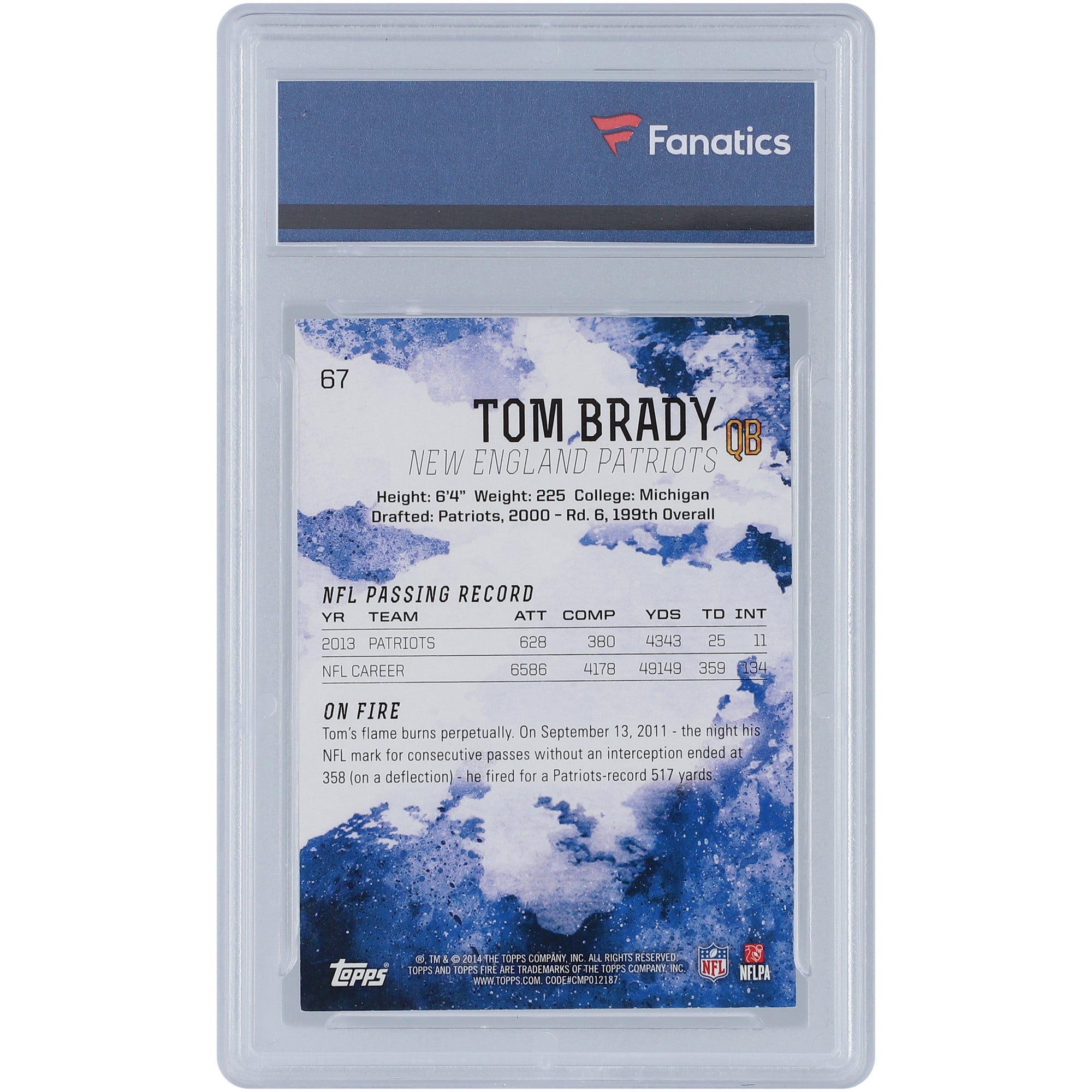 Tom Brady New England Patriots 2014 Topps Fire Green Variation #67