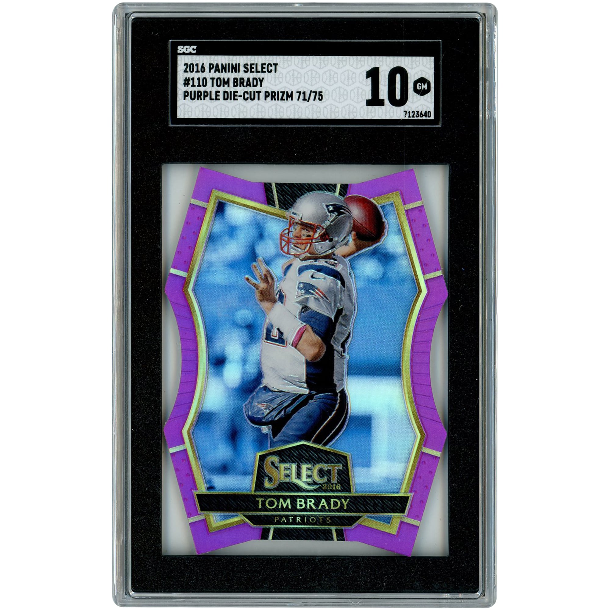 Tom Brady New England Patriots 2016 Panini Select Purple Die Cut