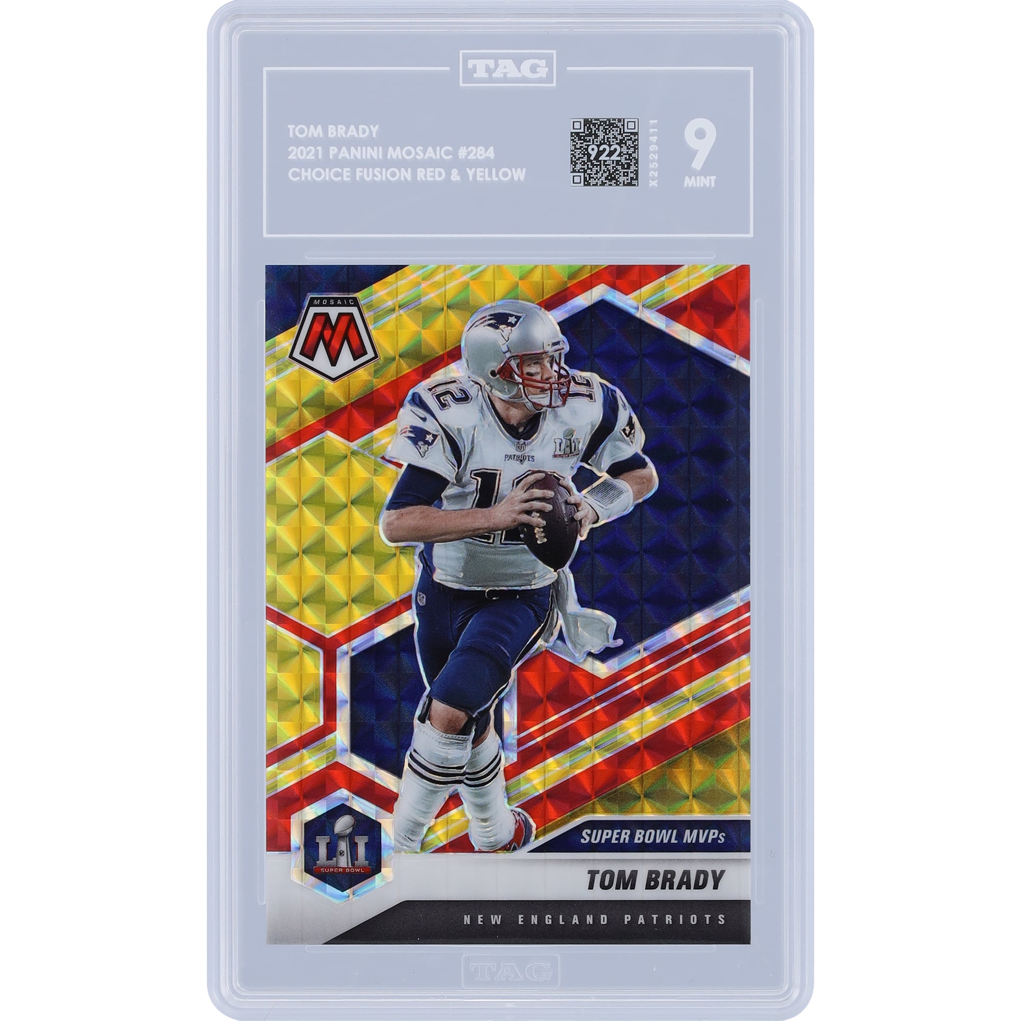 Tom Brady New England Patriots 2021 Panini Mosaic Choice Fusion