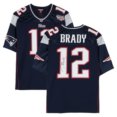 Tom Brady New England Patriots Autographed Fanatics Authentic Navy Mitchell & Ness 2001 Authentic Jersey