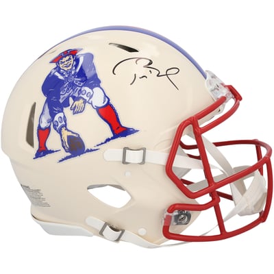 Tom Brady New England Patriots Autographed Fanatics Authentic Riddell Retro Speed Authentic Helmet 