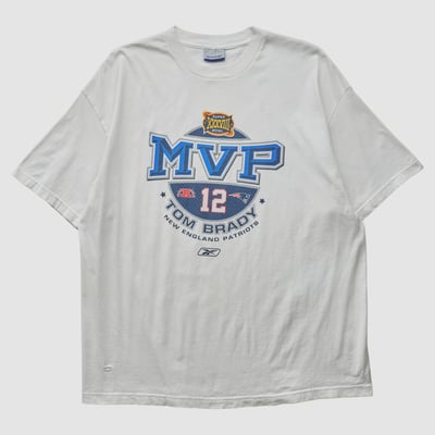 Tom Brady Reebok 2004 T-shirt - White - XL by Fanatics Real Vintage