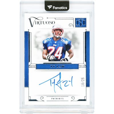 Ty Law New England Patriots Autographed 2023 Panini National Treasures Virtuoso #VSO-TLA #10/25 Card