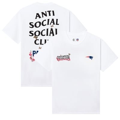 New England Patriots AntiSocialSocialClub x NFL Unisex Blossom T-Shirt - White