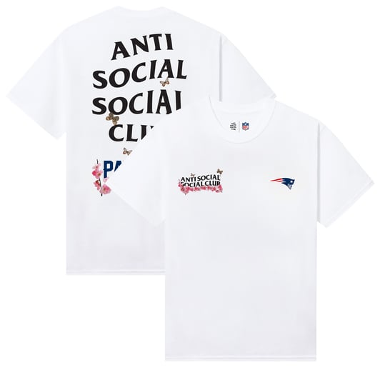 New England Patriots AntiSocialSocialClub x NFL Unisex Blossom T-Shirt - White