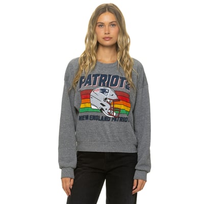 New England Patriots Aviator Nation Unisex Relaxed Tri-Blend Sweatshirt - Heather Gray