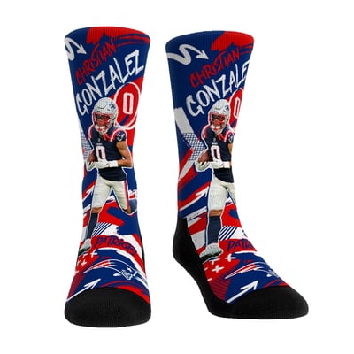 Christian Gonzalez New England Patriots Rock Em Unisex Playmaker Crew Socks - Navy