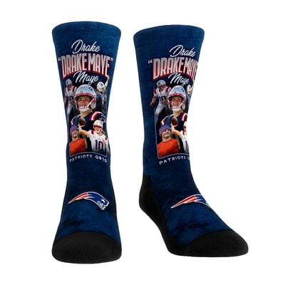 Drake Maye New England Patriots Rock Em Unisex Player Name Crew Socks