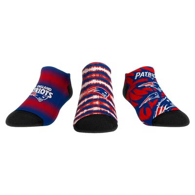  New England Patriots Rock Em Unisex Make Some Noise Three-Pack Low-Cut Socks Set - Navy