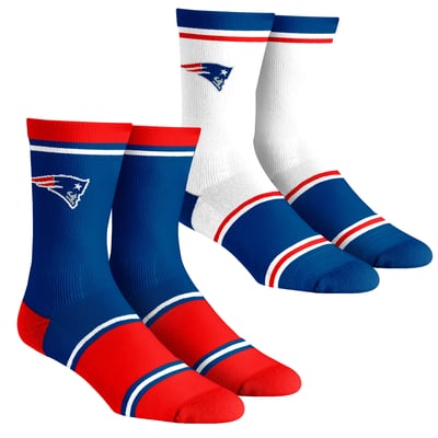 New England Patriots Rock Em Unisex Two-Pack Team Color Crew Socks - Navy
