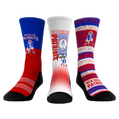  New England Patriots Rock Em Unisex Throwback Three-Pack Crew Sock Set - 
