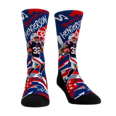 TreVeyon Henderson New England Patriots Rock Em Unisex Playmaker Crew Socks - Navy